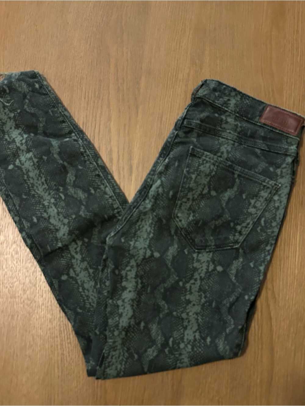 Hollister Snake Print Green Skinny Jeans